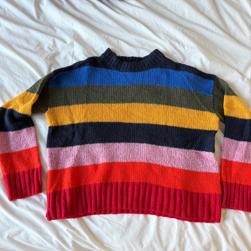 Urban Outfitters Rainbow Sweater Mohair Wool Blend